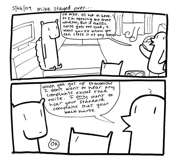 Mike stays over (part 1 of 2)